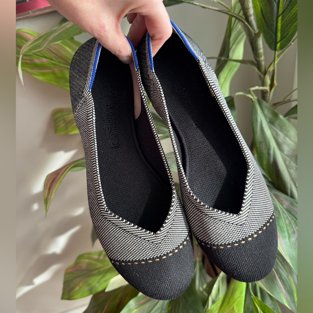 Rothy’s The Flat in Grey Mist Captoe, 8.5